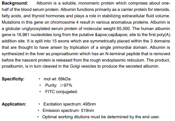 FITC标记人血白蛋白